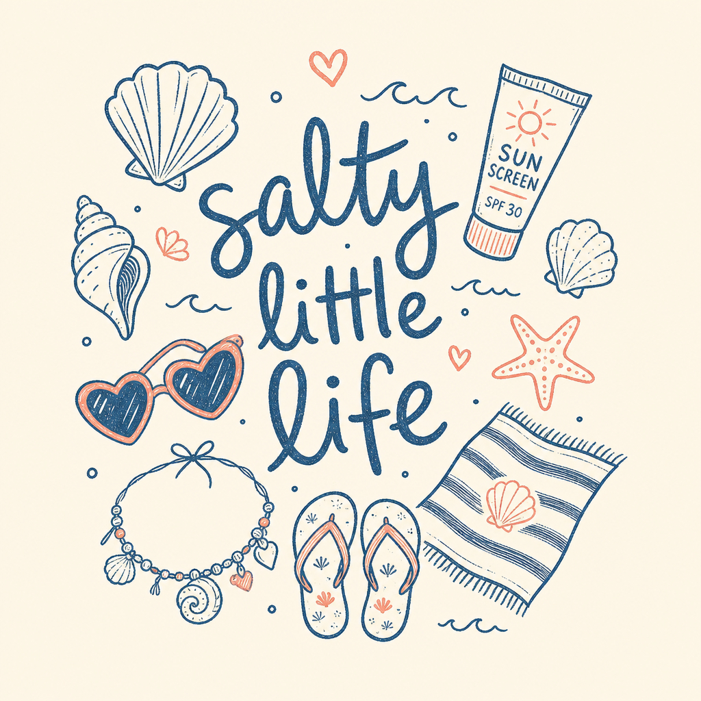 Salty Little Life graphic design on a blank background